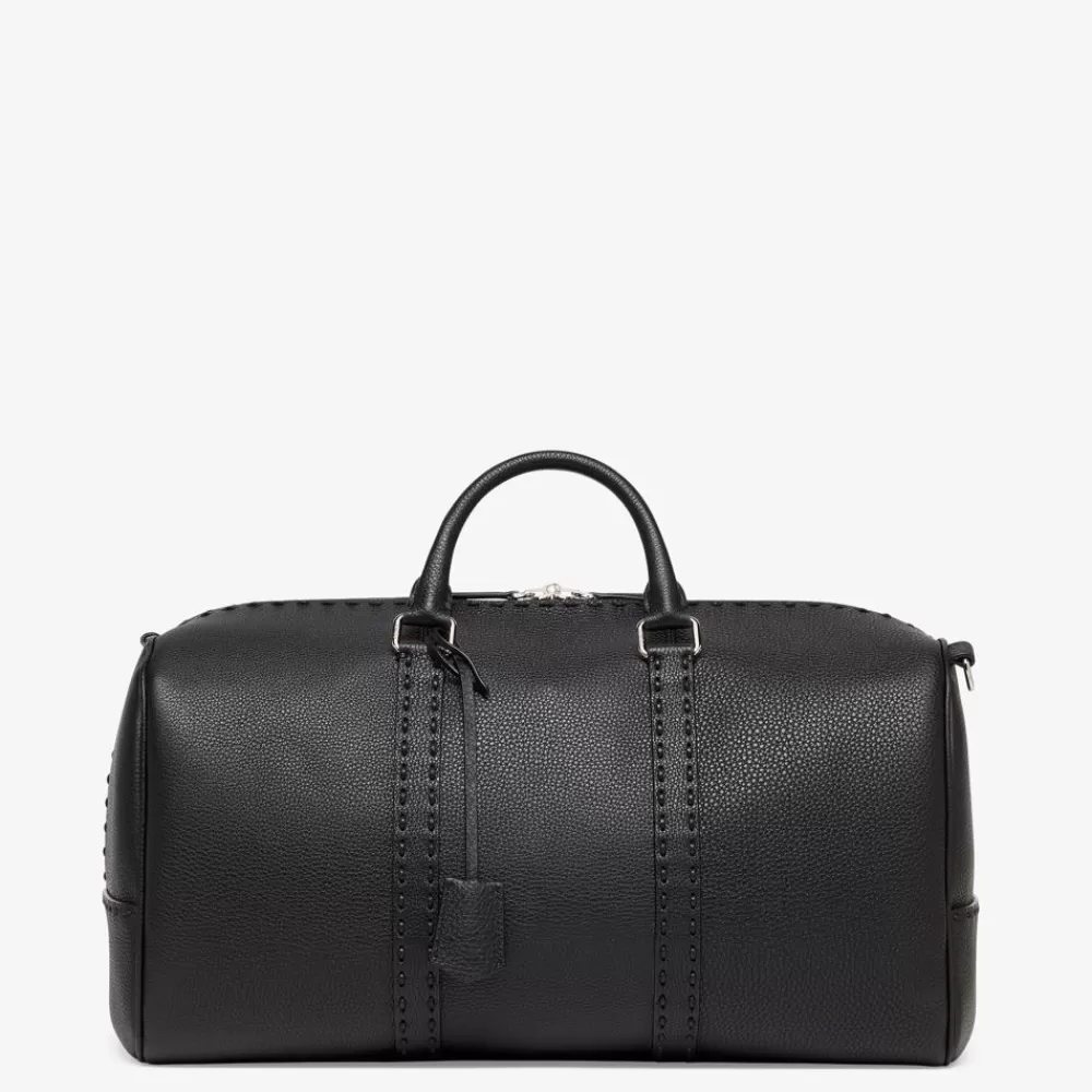 Viaggi>Fendi Borsone In Cuoio Romano Nero