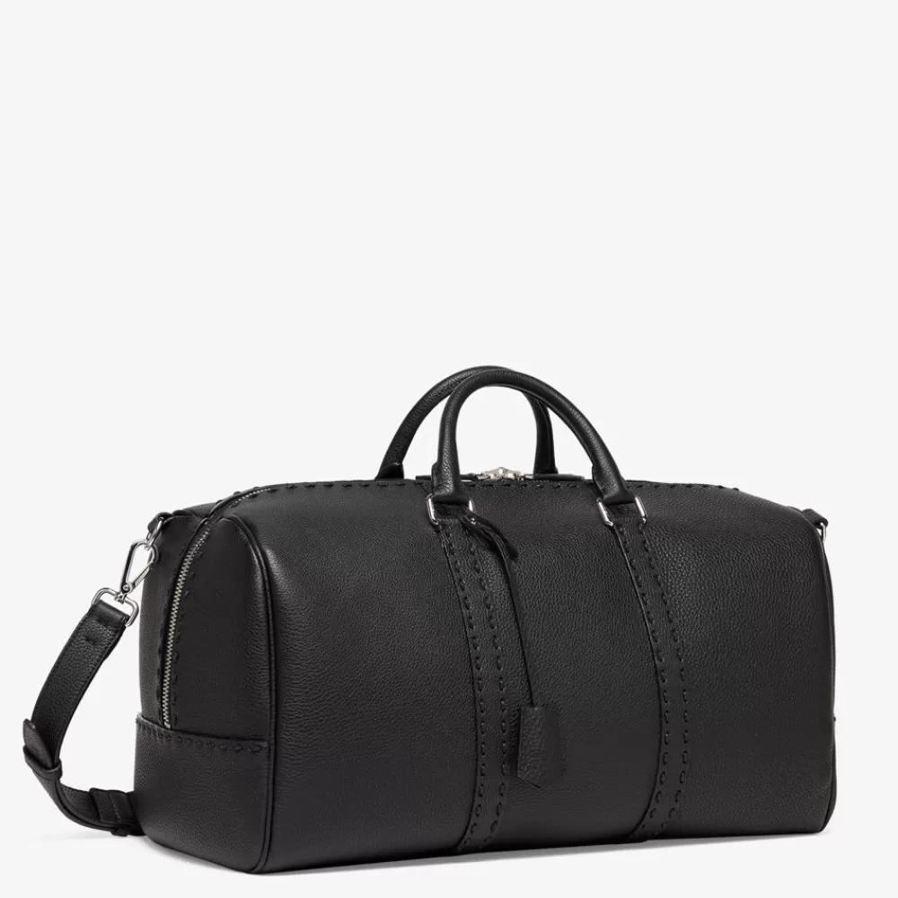 Viaggi>Fendi Borsone In Cuoio Romano Nero