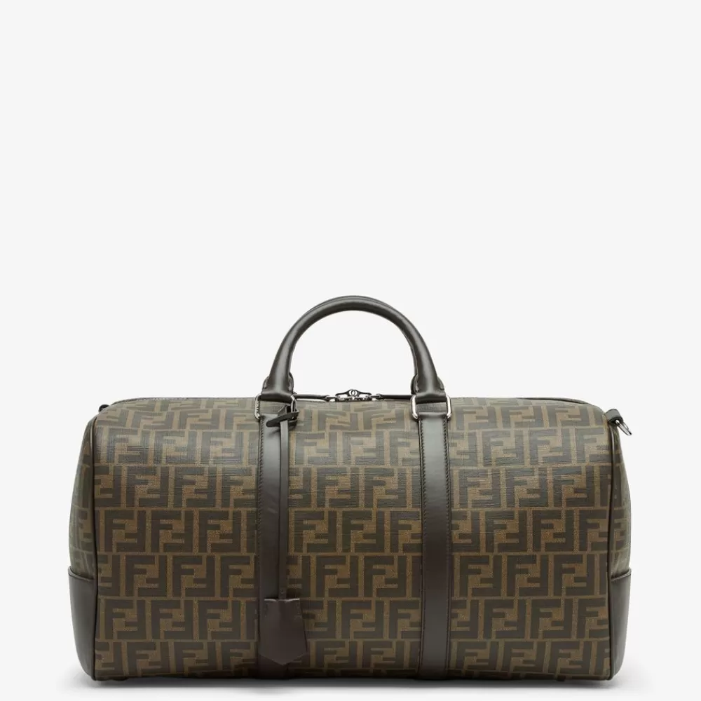 Viaggi>Fendi Borsone In Tessuto Ff Marrone