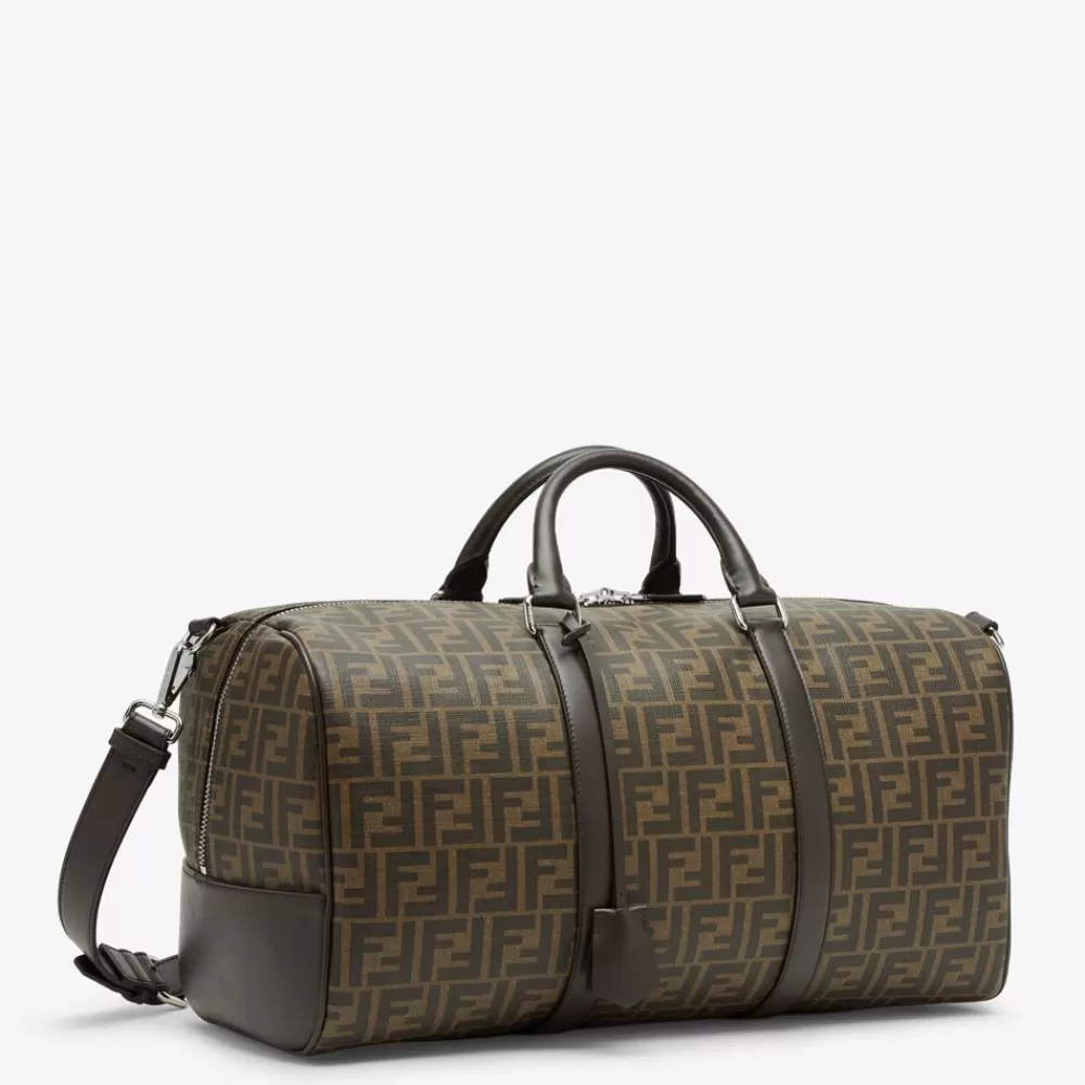 Viaggi>Fendi Borsone In Tessuto Ff Marrone