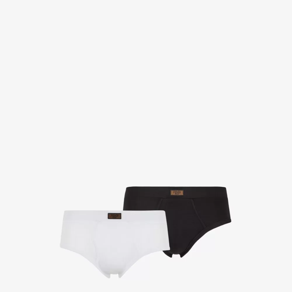 Viaggi E Lifestyle>Fendi Boxer In Jersey Bianco E Nero
