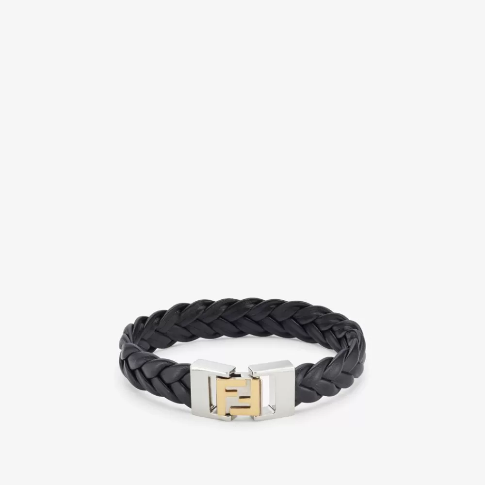 Bracciali>Fendi Bracciale In Pelle Nera