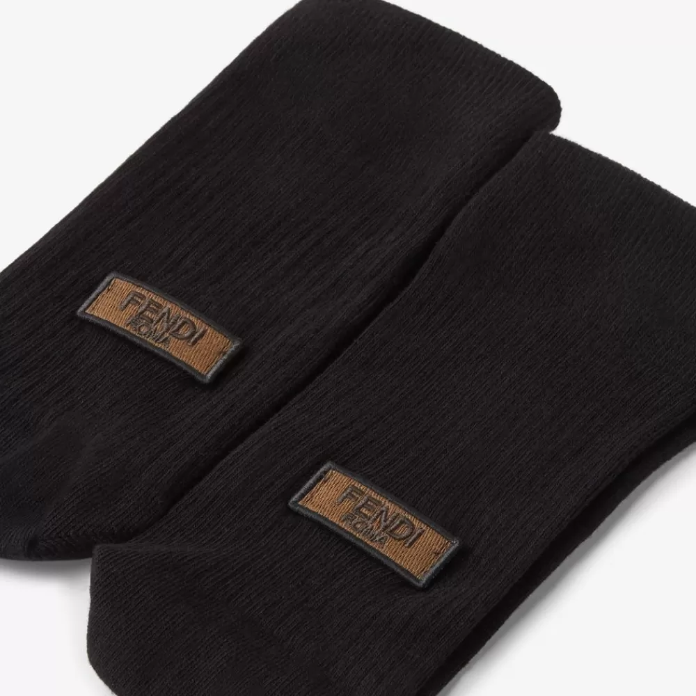Calzini>Fendi Calzini In Cotone E Cashmere Nero