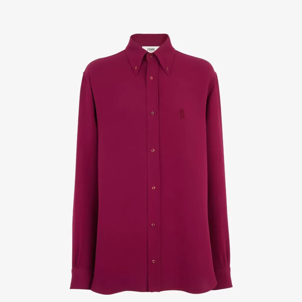 Top E Camicie>Fendi Camicia In Cady Bordeaux