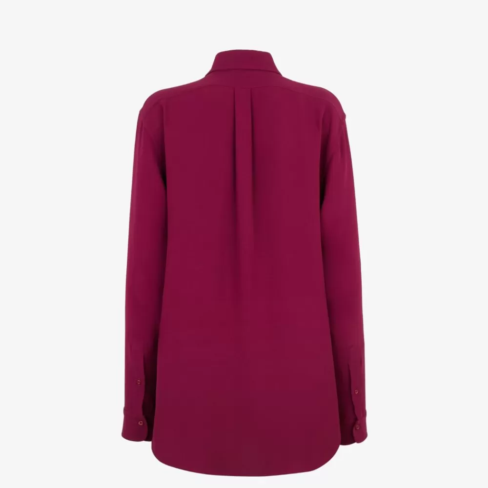 Top E Camicie>Fendi Camicia In Cady Bordeaux