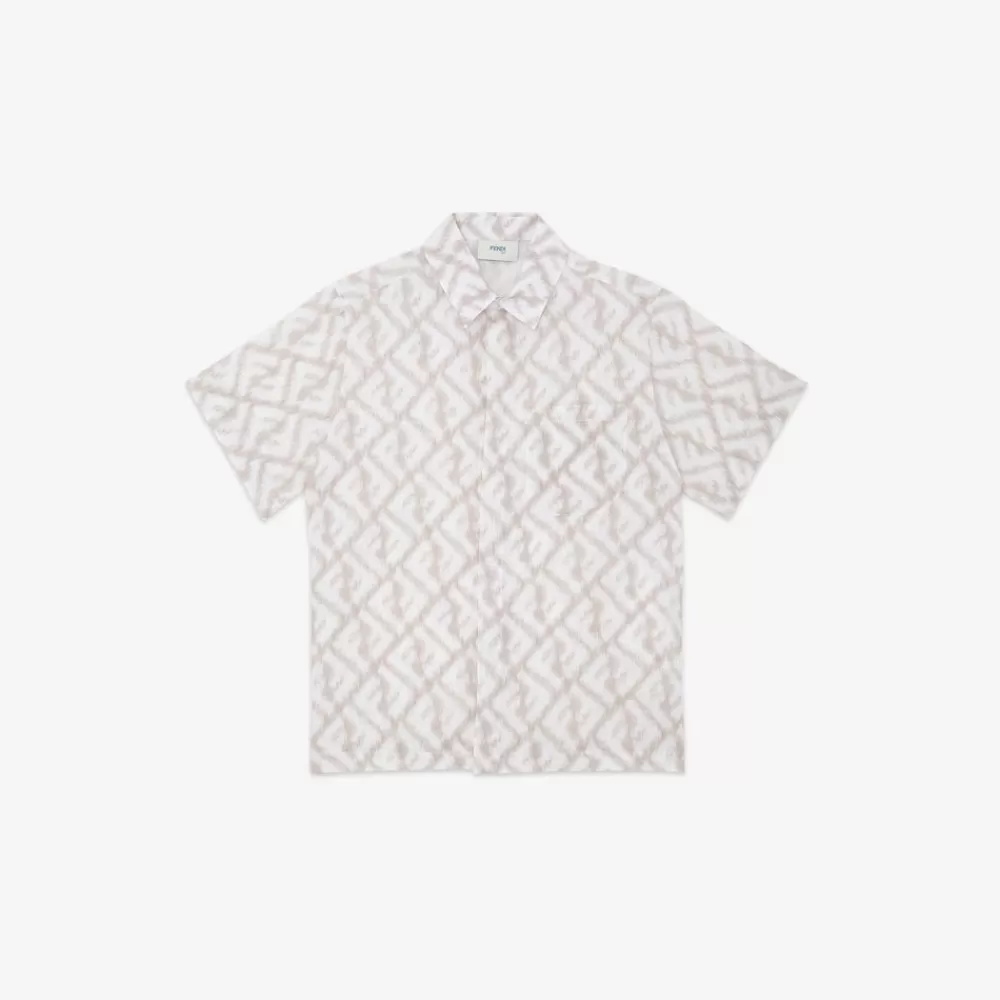 Abbigliamento>Fendi Camicia In Lino Con Logo All-Over