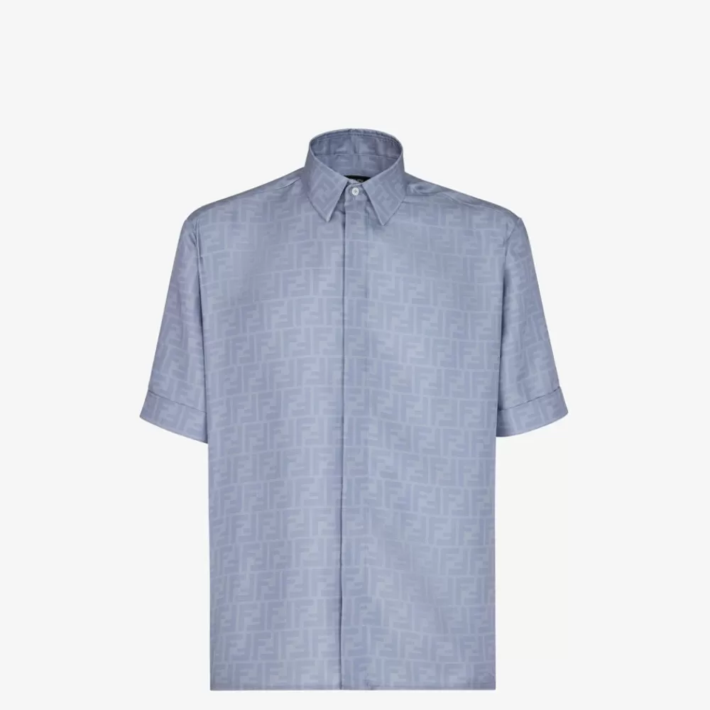 Camicie>Fendi Camicia In Seta Azzurra