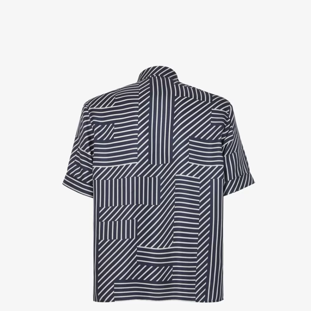 Camicie>Fendi Camicia In Seta Blu