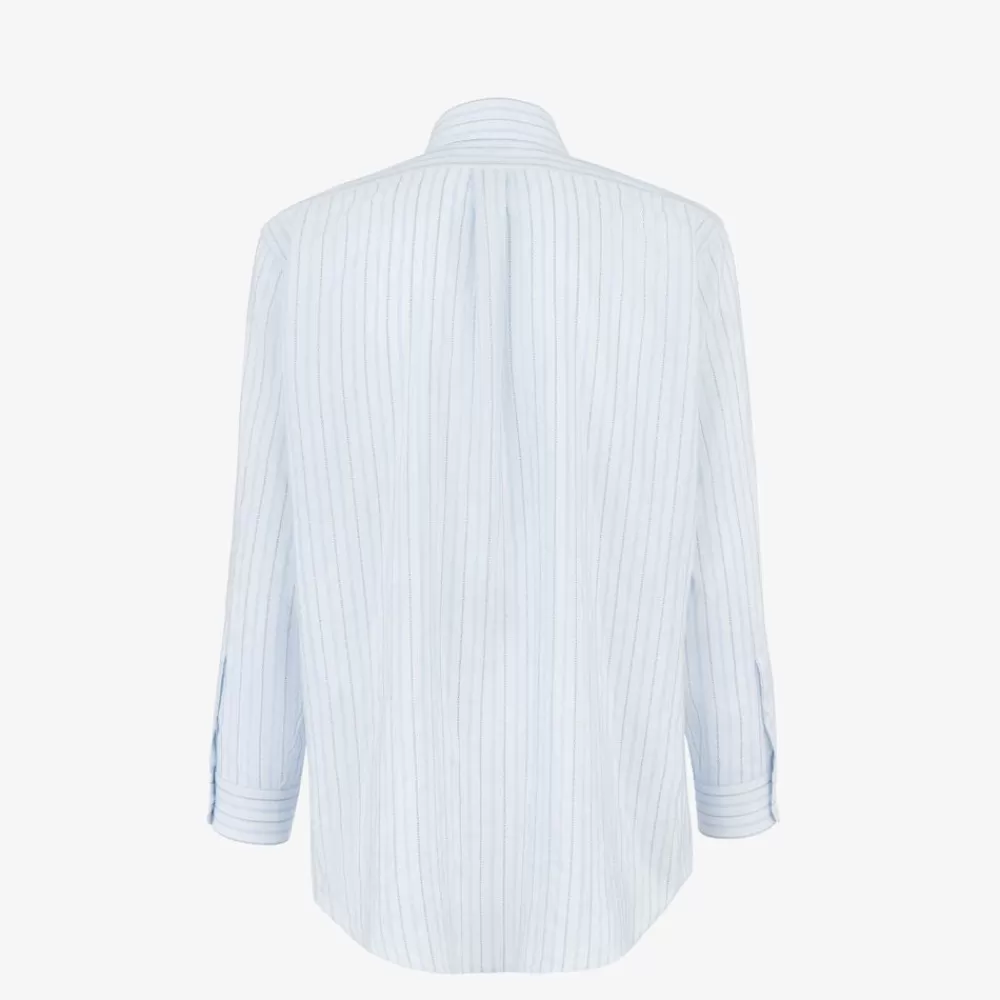 Camicie>Fendi Camicia In Seta E Cotone Azzurro