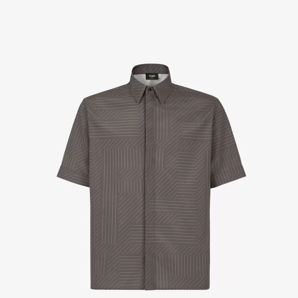 Camicie>Fendi Camicia In Seta Grigia