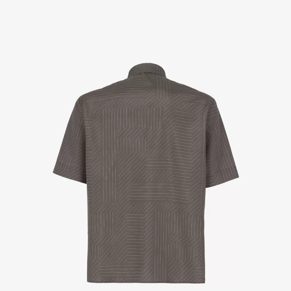 Camicie>Fendi Camicia In Seta Grigia