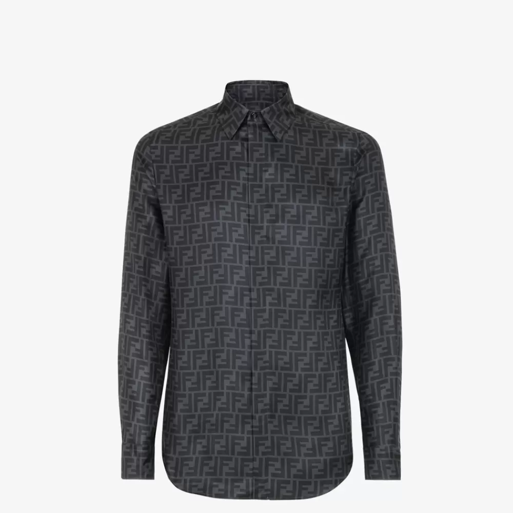 Completi>Fendi Camicia In Seta Nera