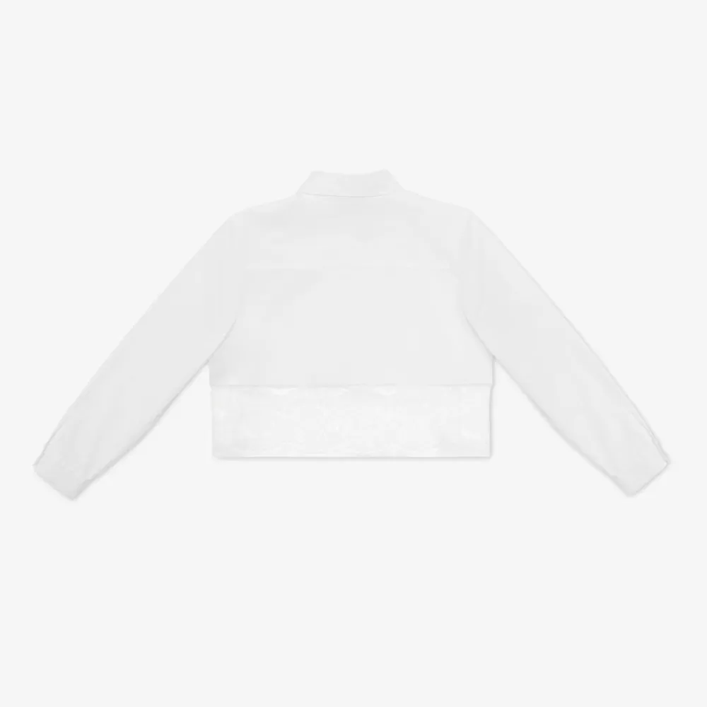 Abbigliamento>Fendi Camicia Junior Cropped In Popeline E Pizzo