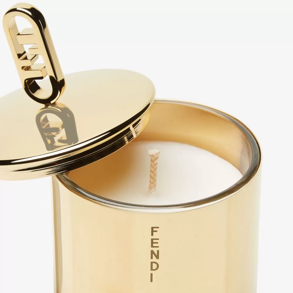Regali Per La Casa New>Fendi Candela In Metallo Pequin Color Oro