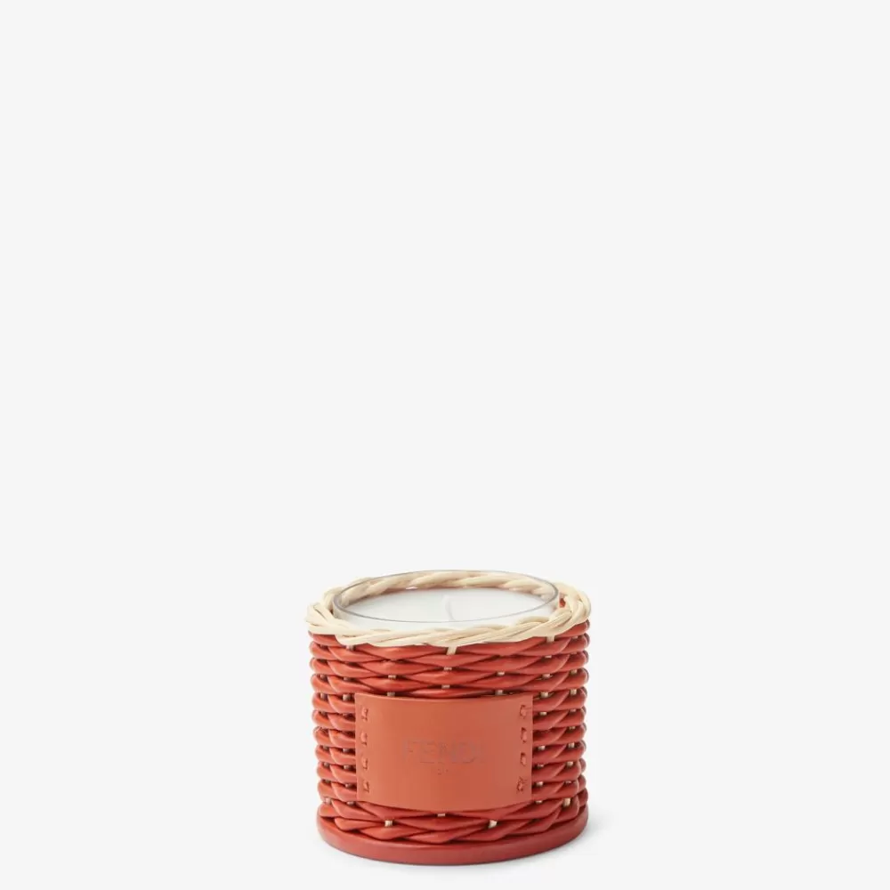 Regali Per La Casa New>Fendi Candela In Pelle Intrecciata Bicolore