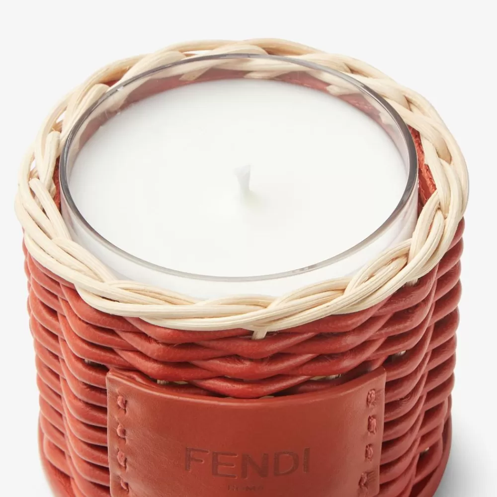 Regali Per La Casa New>Fendi Candela In Pelle Intrecciata Bicolore