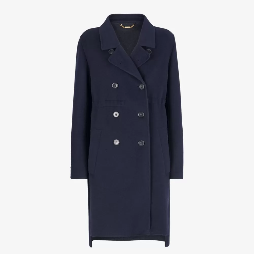 Cappotti E Capispalla>Fendi Cappotto In Cashmere Blu