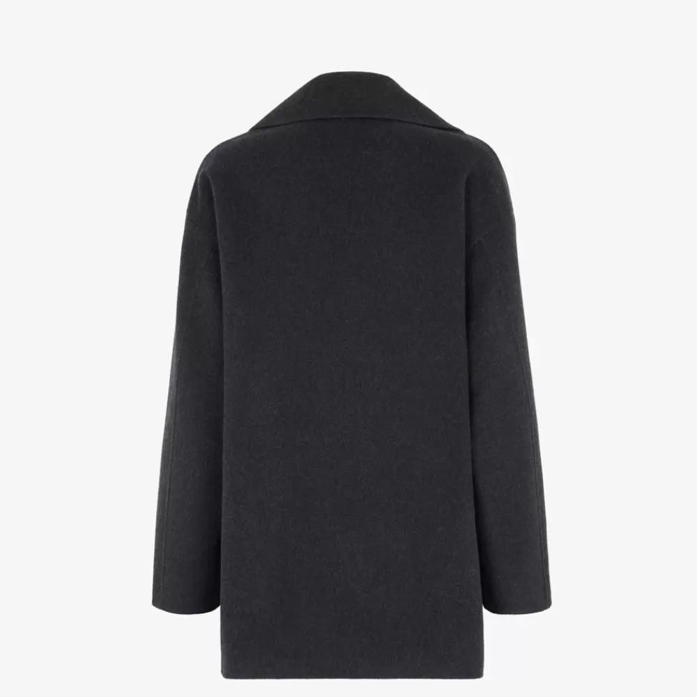Cappotti E Capispalla>Fendi Cappotto In Cashmere Grigio