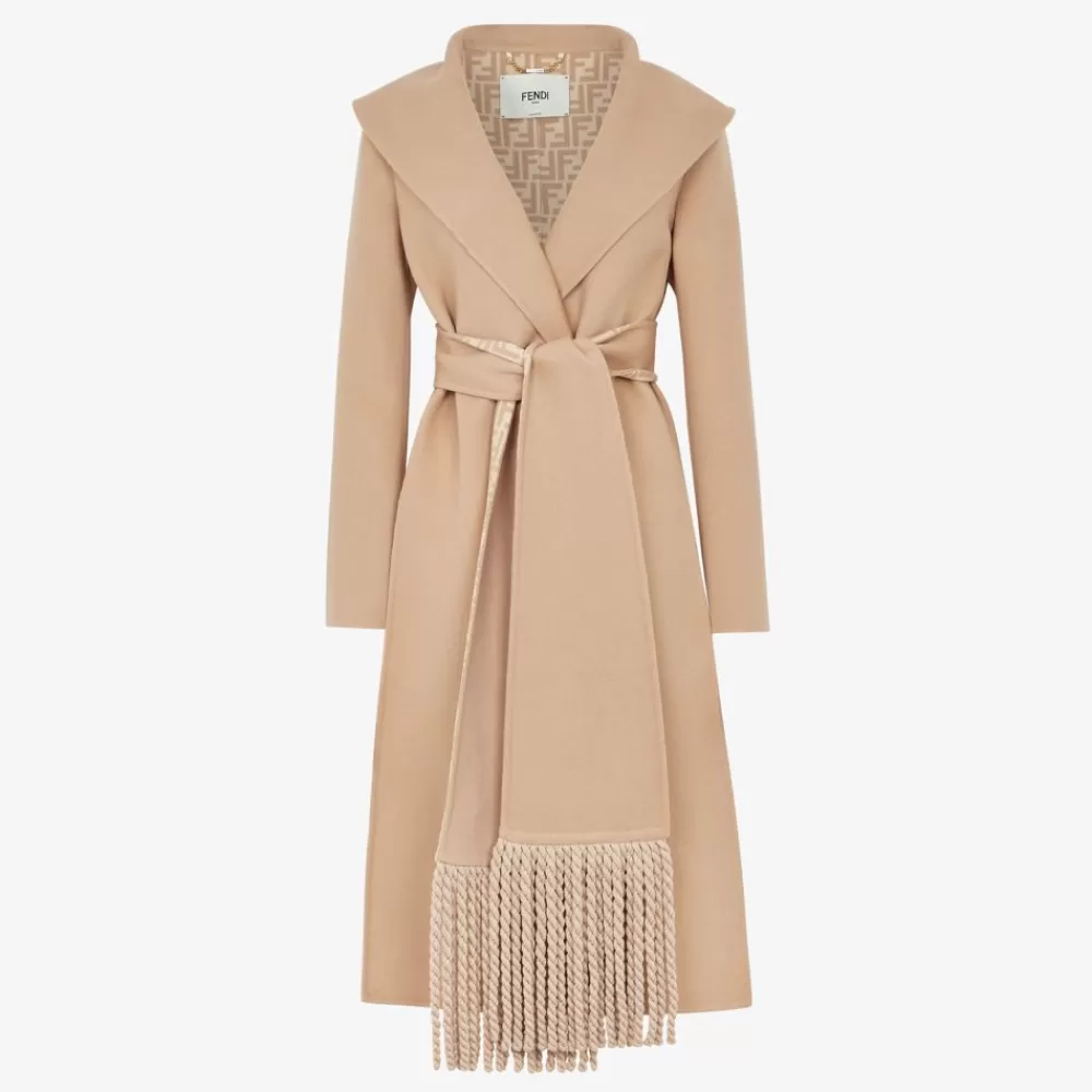 Cappotti E Capispalla>Fendi Cappotto In Lana Beige