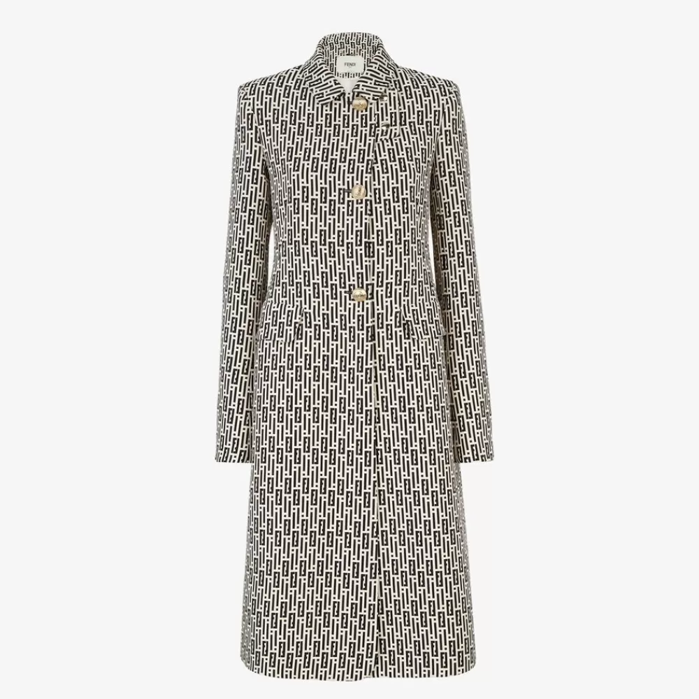 Cappotti E Capispalla>Fendi Cappotto In Lana E Seta Stampata
