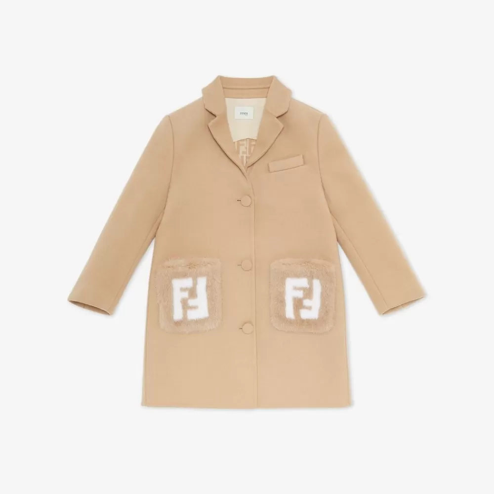 Abbigliamento>Fendi Cappotto Junior In Panno E Visone