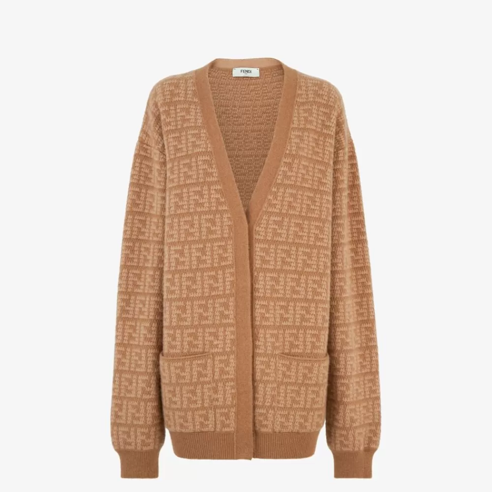 Completi>Fendi Cardigan In Cashmere Marrone