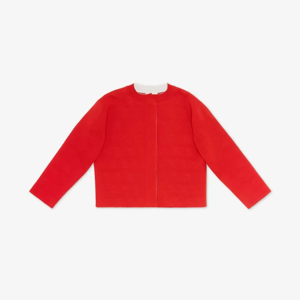 Abbigliamento>Fendi Cardigan Junior In Lana Reversibile