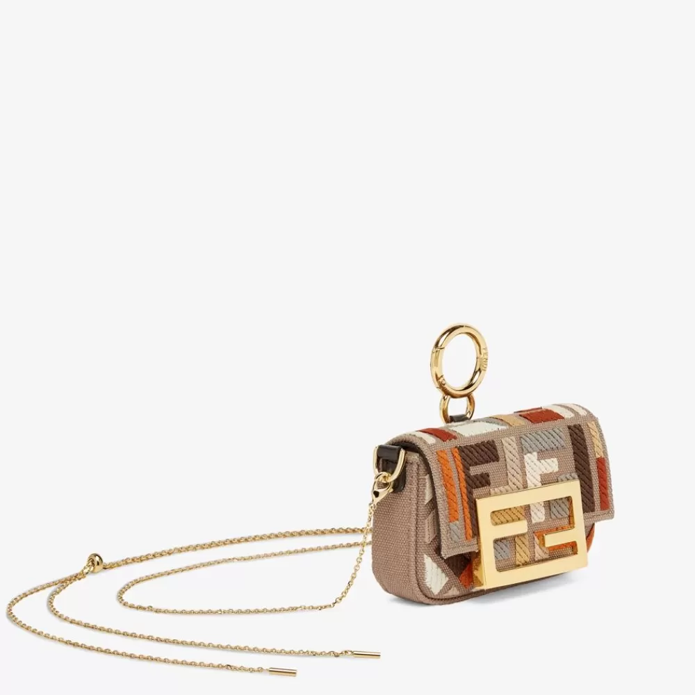 Miniature Bags>Fendi Charm In Canvas Grigio