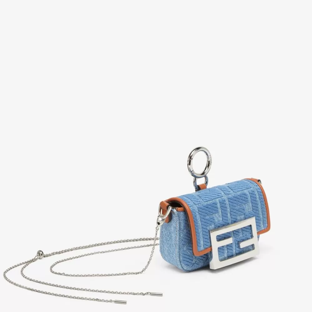Miniature Bags>Fendi Charm In Denim Azzurro
