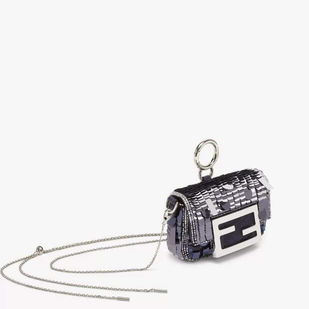 Miniature Bags>Fendi Charm In Paillette Blu