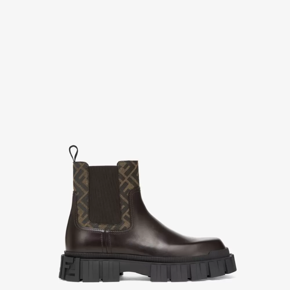 Stivaletti E Scarpe Allacciate>Fendi Chelsea In Pelle Marrone