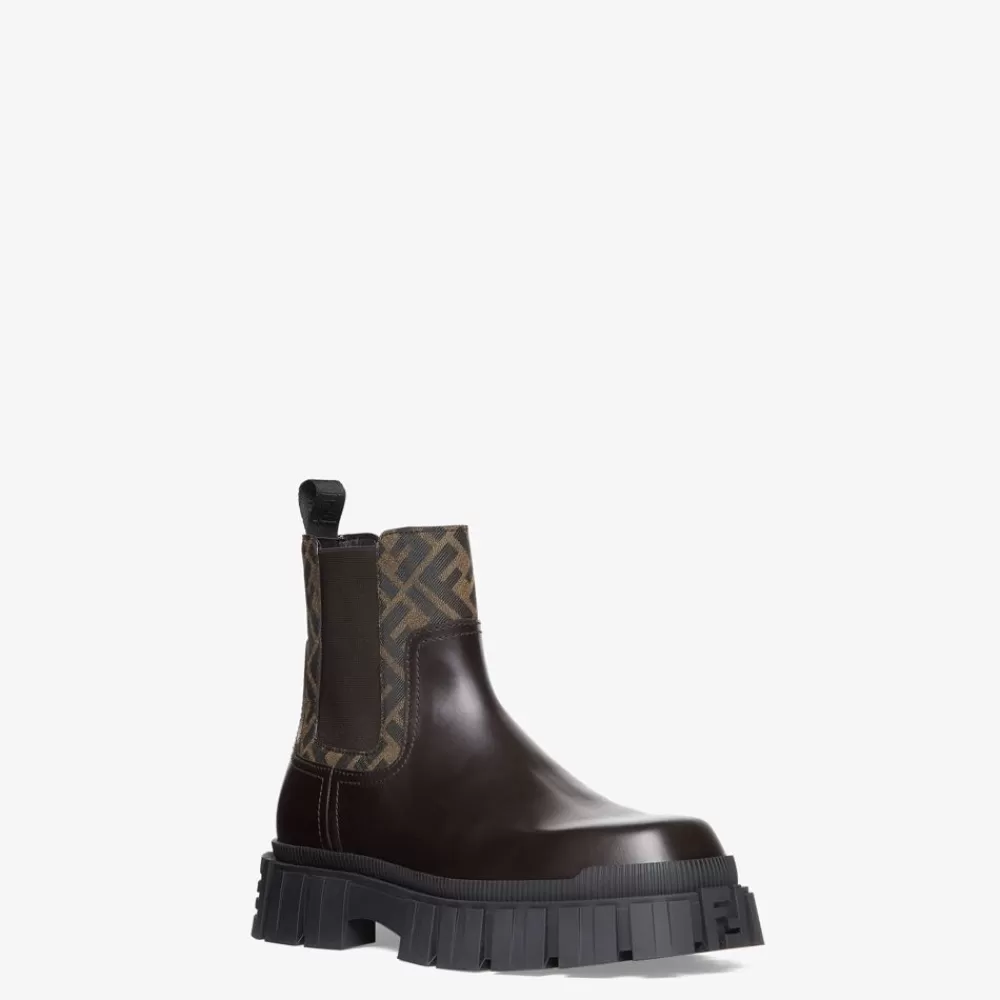 Stivaletti E Scarpe Allacciate>Fendi Chelsea In Pelle Marrone
