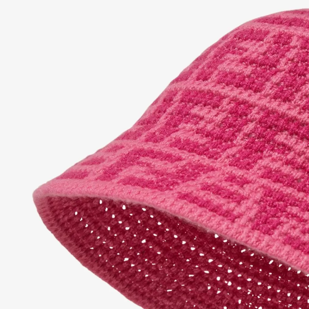 Cappelli E Guanti>Fendi Cloche In Cashmere Ciclamino