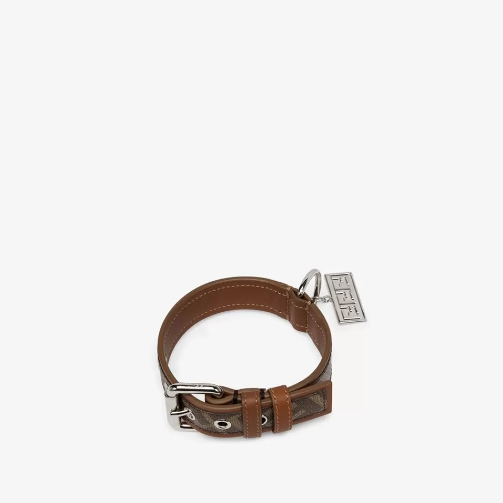 Accessori Per Animali Domestici>Fendi Collare In Tessuto Marrone