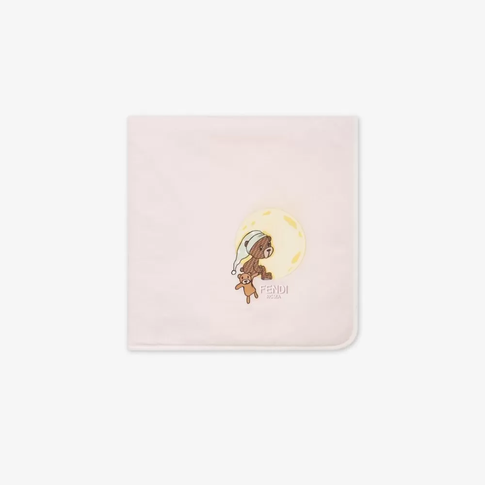 Passeggini E Accessori>Fendi Copertina In Jersey Con Orsetto Rosa