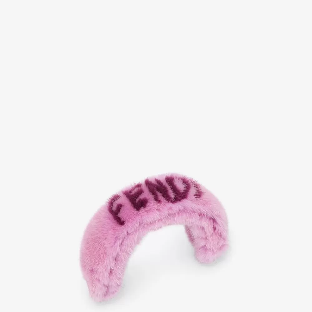 Tracolle E Accessori Per Borse>Fendi Copri Maniglia In Visone Rosa