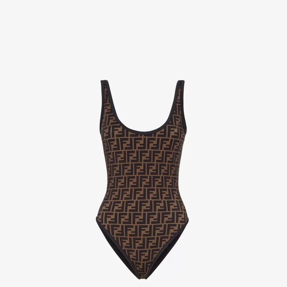Costumi Da Bagno>Fendi Costume Da Bagno In Lycra® Marrone