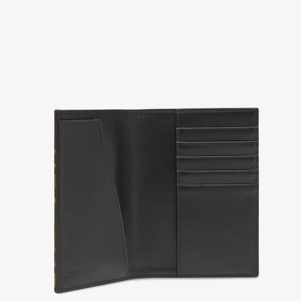 Portacarte>Fendi Cover Per Passaporto In Tessuto Ff Marrone