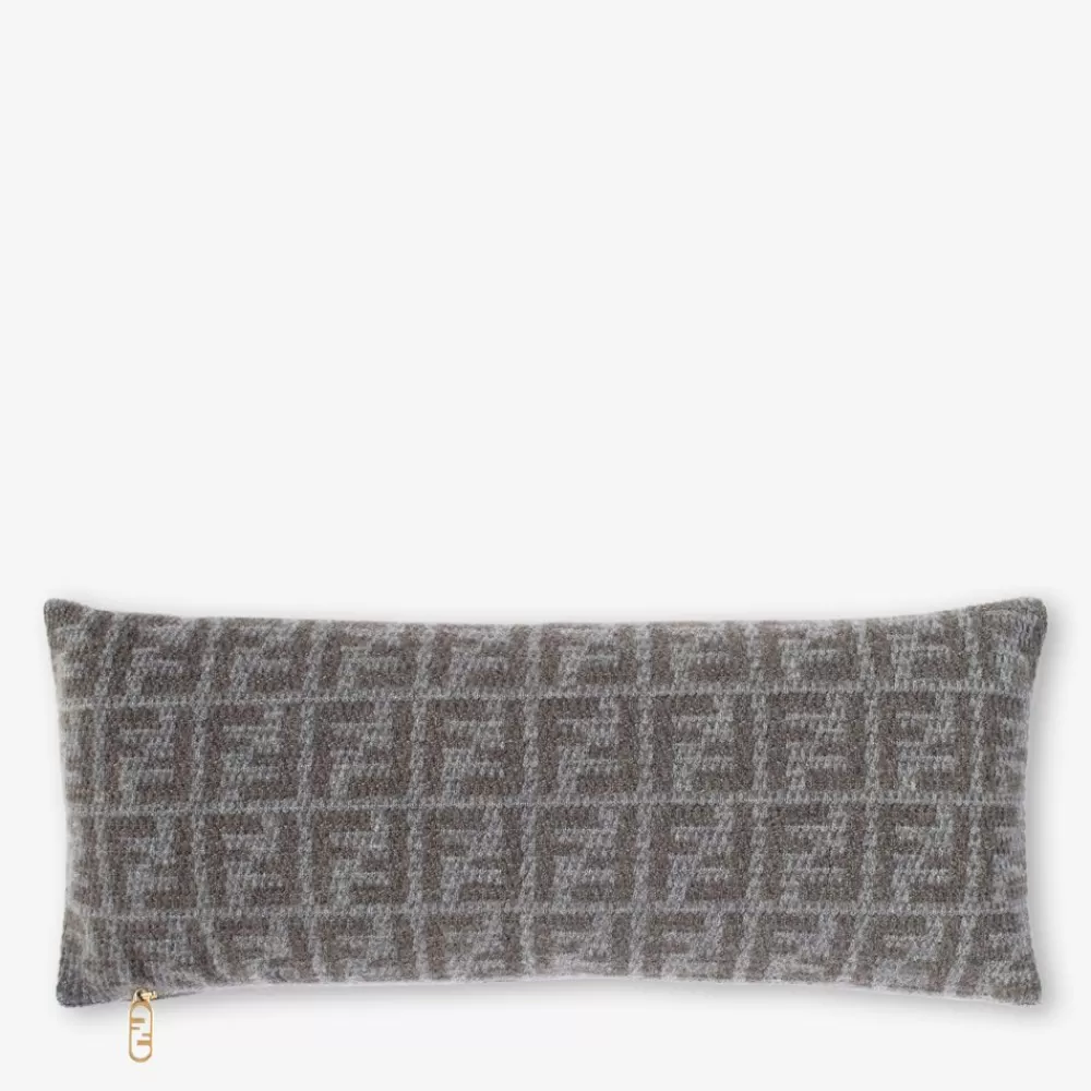 Accessori In Tessuto>Fendi Cuscino In Cashmere Grigio