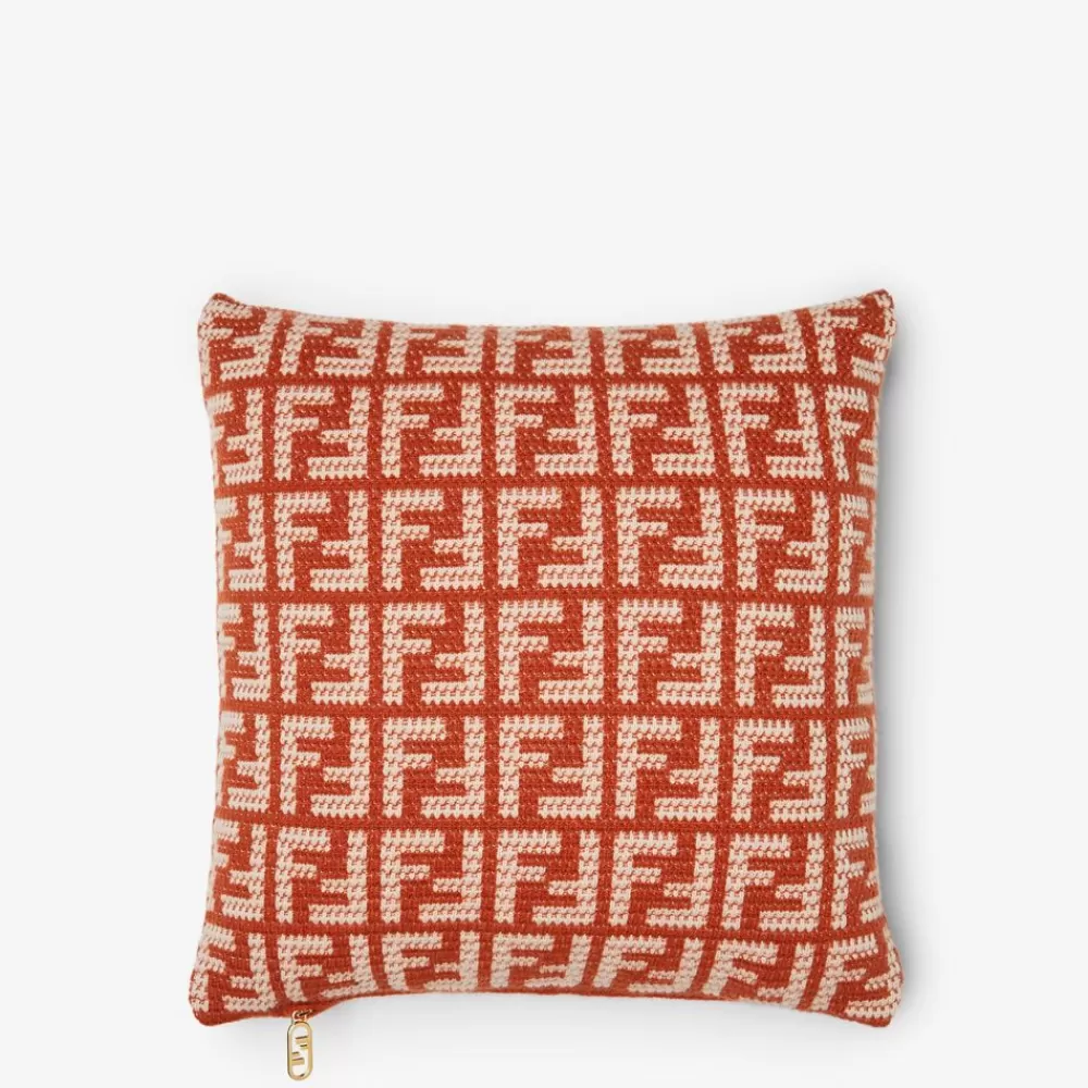 Regali Per La Casa New>Fendi Cuscino In Cashmere Rosso Mattone