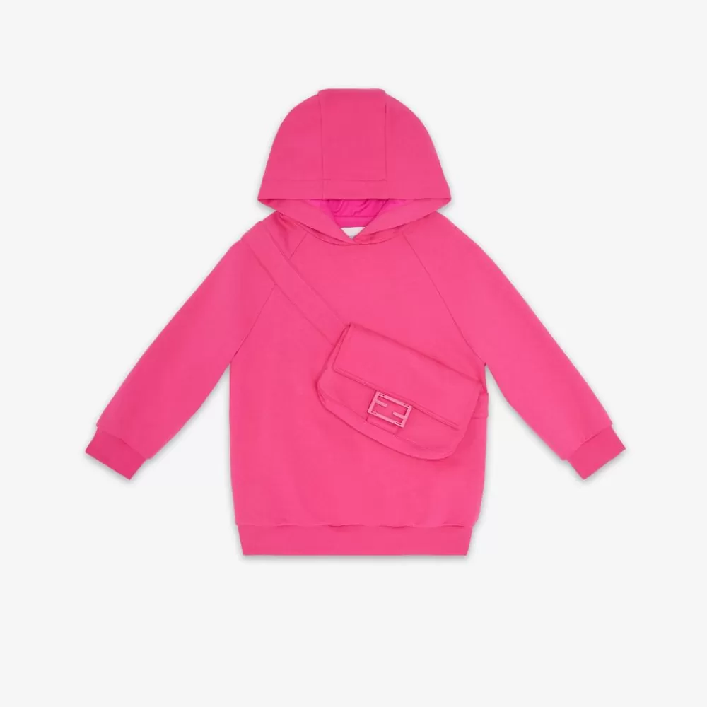 Abbigliamento>Fendi Felpa Fucsia Con Maxi Baguette
