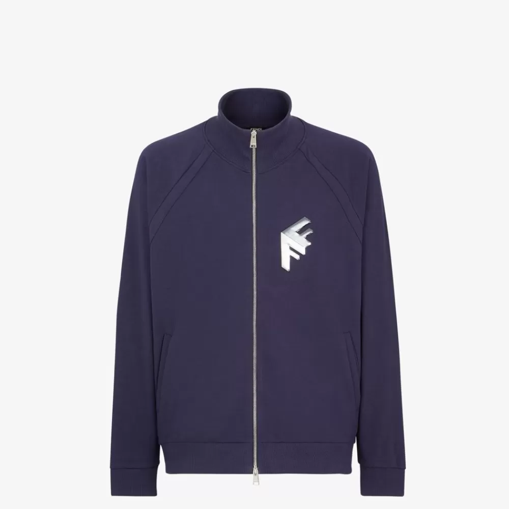 Felpe>Fendi Felpa In Jersey Blu