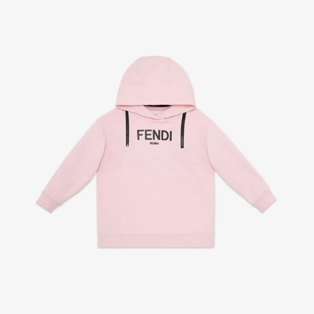 Abbigliamento>Fendi Felpa Junior In Cotone Rosa Con Stampa