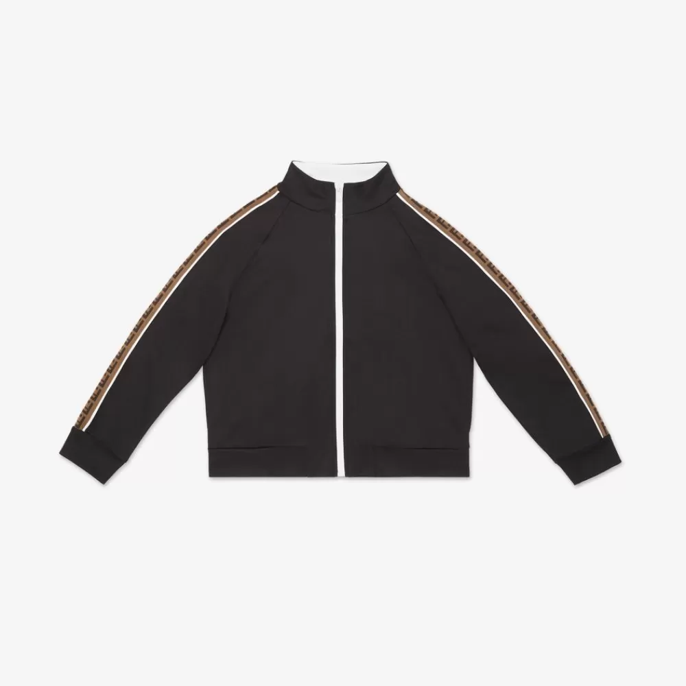 Abbigliamento>Fendi Felpa Junior In Tessuto Tecnico Nero