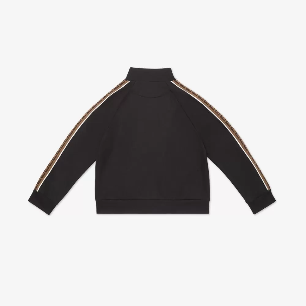 Abbigliamento>Fendi Felpa Junior In Tessuto Tecnico Nero