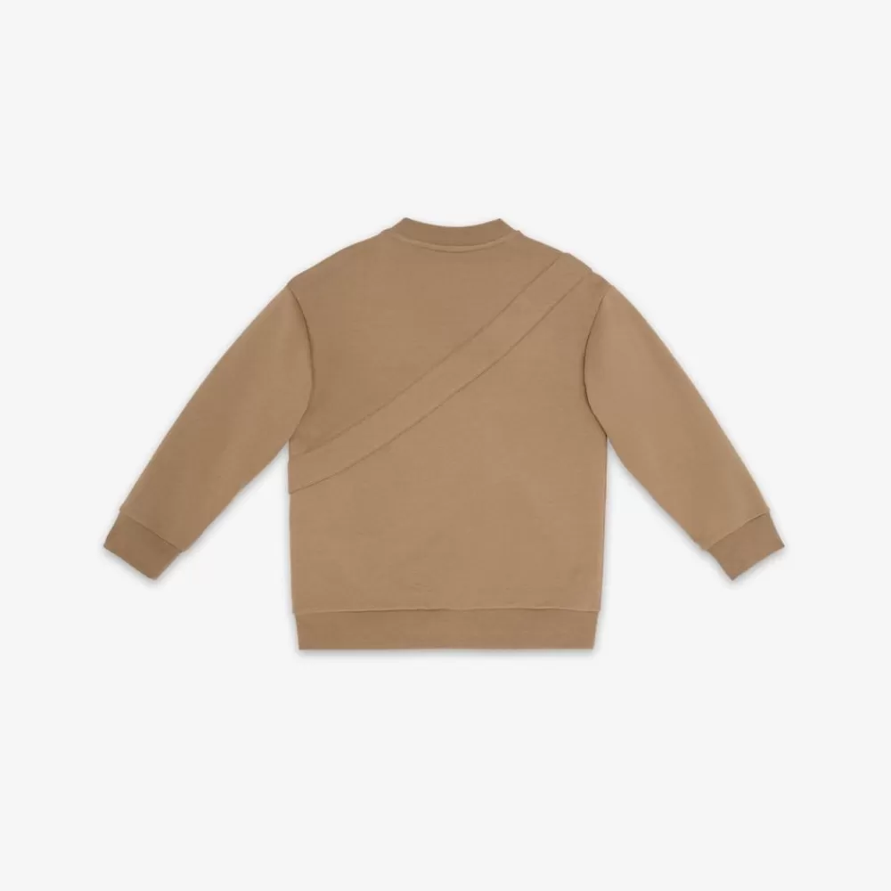 Abbigliamento>Fendi Felpa Marrone Con Maxi Baguette