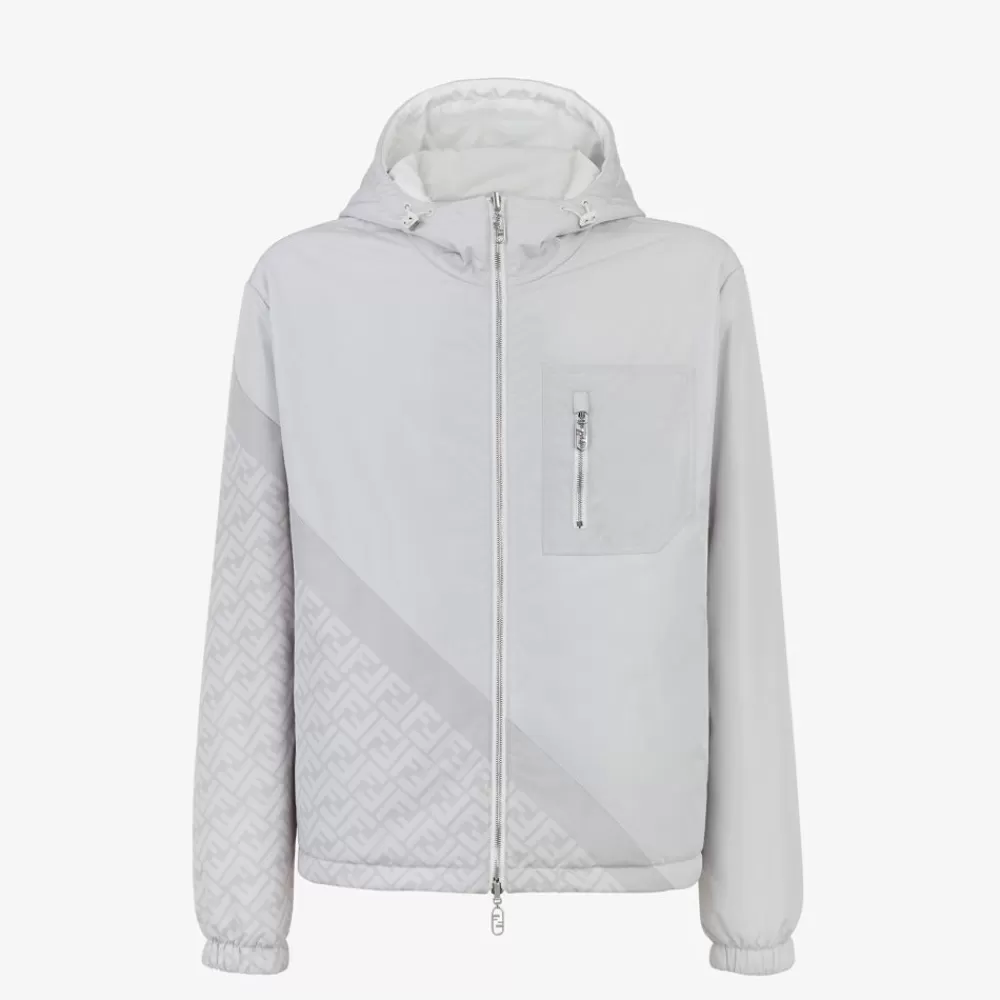 Activewear>Fendi Giacca A Vento In Nylon Grigio