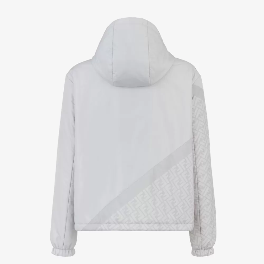 Activewear>Fendi Giacca A Vento In Nylon Grigio