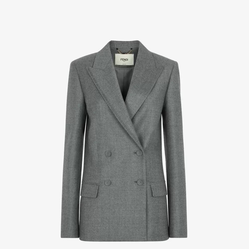 Completi>Fendi Giacca In Lana Grigia