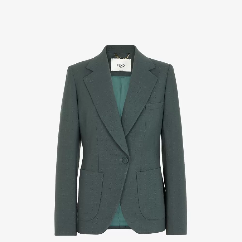 Completi>Fendi Giacca In Lana Verde